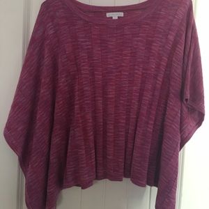 Asymmetrical shirt sleeve sweater